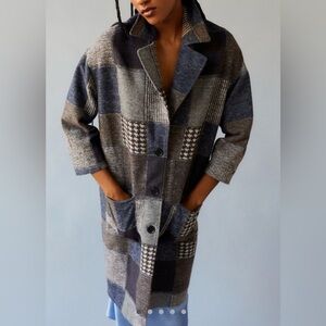 UO OBEY JELENA PATCHWORK OVERCOAT L